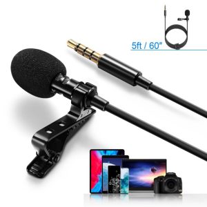 میکروفون 3.5 میلی متری گیره ای livestreaming 3.5 mm on microphone miniso