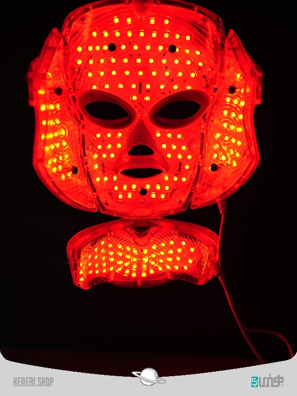 ماسک صورت led جوانساز پوست صورت و گردن با 7 رنگ 7 LED Face Mask and Neck Skin Light Photon Therapy Beauty with Colors