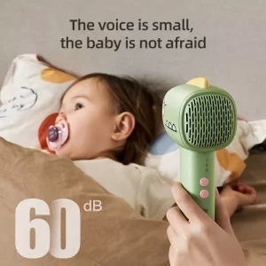 مینی سشوار بیسیم کودک طرح دایناسور Mini wireless baby hair dryer with dinosaur design