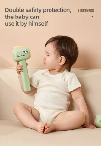 مینی سشوار بی سیم کودک طرح دایناسور Mini wireless baby hair dryer with dinosaur design