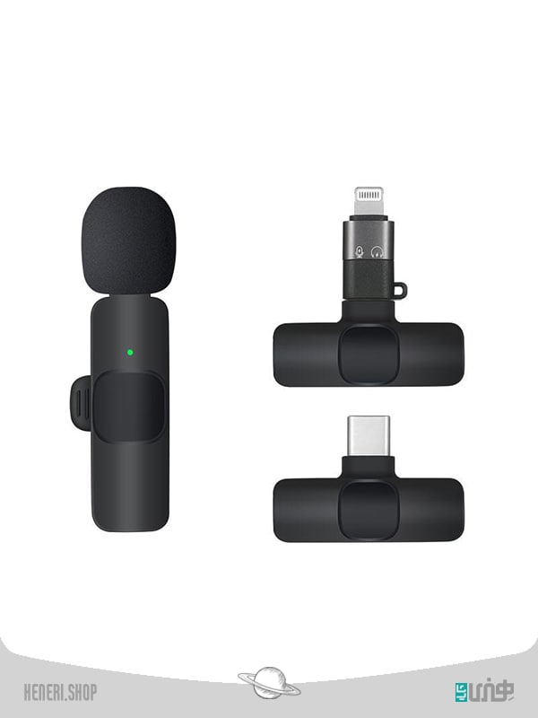 میکروفون 2 در 1 بی سیم k8 با پخش زنده اندروید و آیفون k8 wireless microphone with live streaming 2 in 1 android