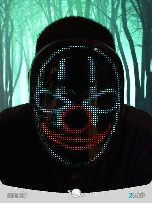 ماسک صورت LED پاور بانک دار Full Color LED Face Mask With Bluetooth and Powerbank