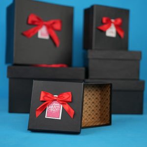جعبه هدیه مربعی مشکی (6سایز) Black square gift box
