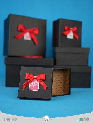 جعبه هدیه مربعی مشکی (6سایز) Black square gift box