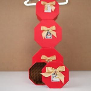 جعبه هدیه 8 ضلعی قرمز (4سایز) Red octagonal gift box
