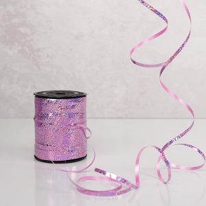 ربان اکلیلی متالایز یاسی Lilac metallic wreath ribbon