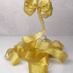 ربان ساتن پهن طلایی Golden wide satin ribbon