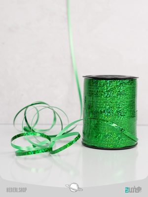 ربان متالایز اکلیلی سبز Green wreath metallic ribbon