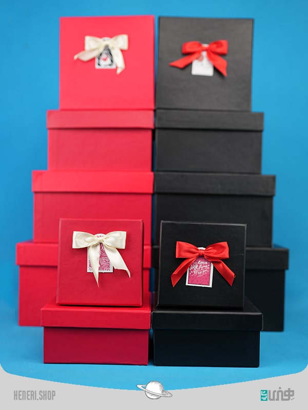 جعبه هدیه مربعی قرمز (6 سایز) Red square gift box