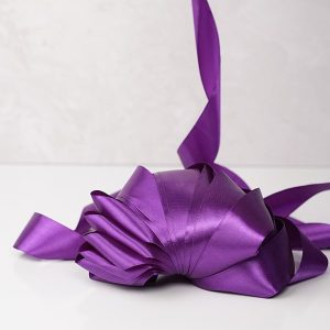 ربان ساتن پهن بنفش Wide purple satin ribbon