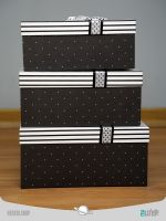 جعبه هدیه مستطیلی سفید مشکی (3 سایز) Black and white rectangular gift box