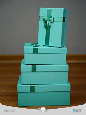 جعبه هدیه مستطیلی سبز آبی (4 سایز) Blue green rectangular gift box