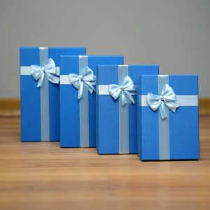 جعبه هدیه مستطیلی آبی (4 سایز) Blue rectangular gift box