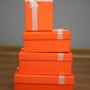 جعبه هدیه مستطیلی نارنجی(4 سایز) Orange rectangular gift box