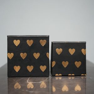جعبه هدیه مکعبی قلب طلایی (2سایز)Golden heart cubic gift box