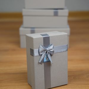 جعبه هدیه مستطیلی طوسی(4 سایز)Gray rectangular gift box