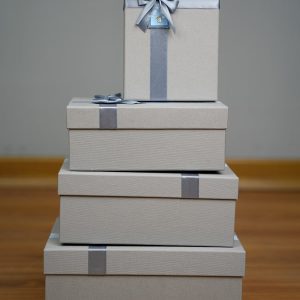 جعبه هدیه مستطیلی طوسی(4 سایز)Gray rectangular gift box