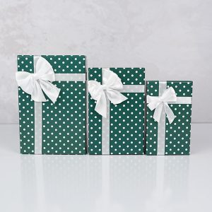 جعبه کادویی مستطیلی سبز(3 سایز) Green rectangular gift box