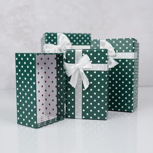 جعبه کادویی مستطیلی سبز(3 سایز) Green rectangular gift box