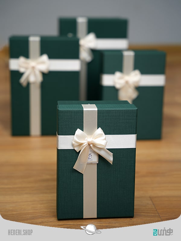 جعبه هدیه مستطیلی سبز (4 سایز) Green rectangular gift box