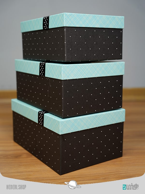 جعبه هدیه مستطیلی آبی مهربون (3سایز) Mehrbon blue rectangular gift box