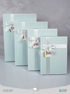 جعبه هدیه مستطیلی آبی پاستیلی (4سایز) Pastel blue rectangular gift box