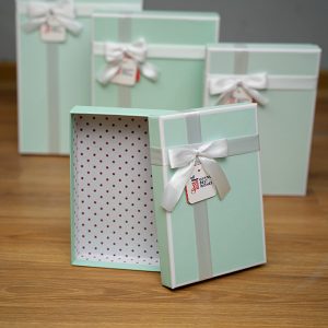 جعبه هدیه مستطیلی سبز پاستیلی(4 سایز) Pastel green rectangular gift box