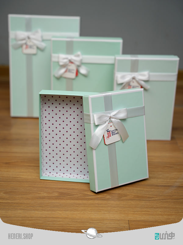 جعبه هدیه مستطیلی سبز پاستیلی(4 سایز) Pastel green rectangular gift box
