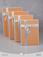 جعبه هدیه مستطیلی نارنجی پاستیلی(4 سایز)Pastel orange rectangular gift box