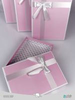جعبه هدیه مستطیلی صورتی پاستیلی(4 سایز) Pastel pink rectangular gift box