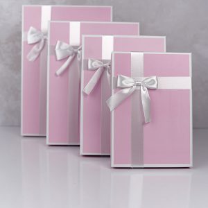 جعبه هدیه مستطیلی صورتی پاستیلی(4 سایز) Pastel pink rectangular gift box