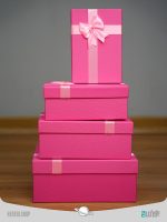 جعبه هدیه مستطیلی صورتی(4 سایز) Pink rectangular gift box