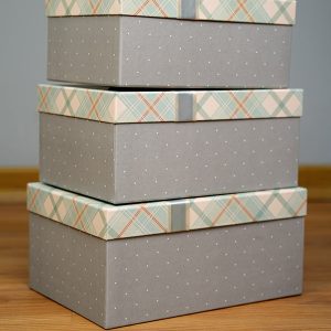 جعبه هدیه مستطیلی چهارخونه (3 سایز) Rectangular gift box