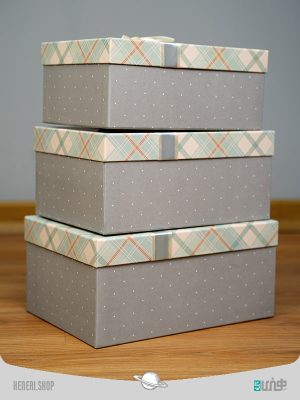 جعبه هدیه مستطیلی چهارخونه (3 سایز) Rectangular gift box