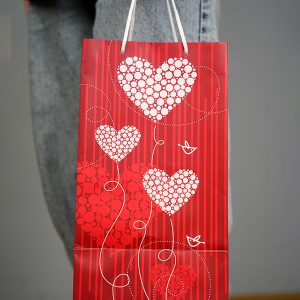 بگ قرمز طرح قلب Red bag with heart design