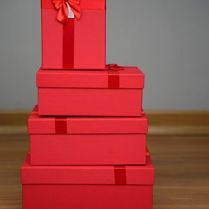 جعبه هدیه مستطیلی قرمز (4 سایز) Red rectangular gift box