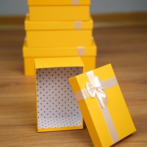 جعبه هدیه مستطیلی زرد (4سایز) Yellow rectangular gift box