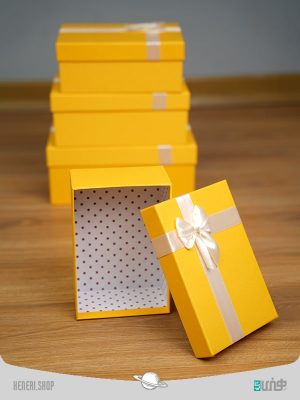 جعبه هدیه مستطیلی زرد (4سایز) Yellow rectangular gift box