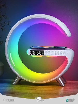 اسپیکر و ساعت زنگدار RGB دار و وایرلس شارژ Speaker and alarm clock with RGB and wireless charging