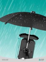 هولدر موبایل موتور سیلکت همراه با چتر motorcycle mobile phone holder with umbrella