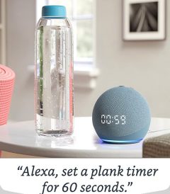 Smart speaker with clock and Alexa echo dot